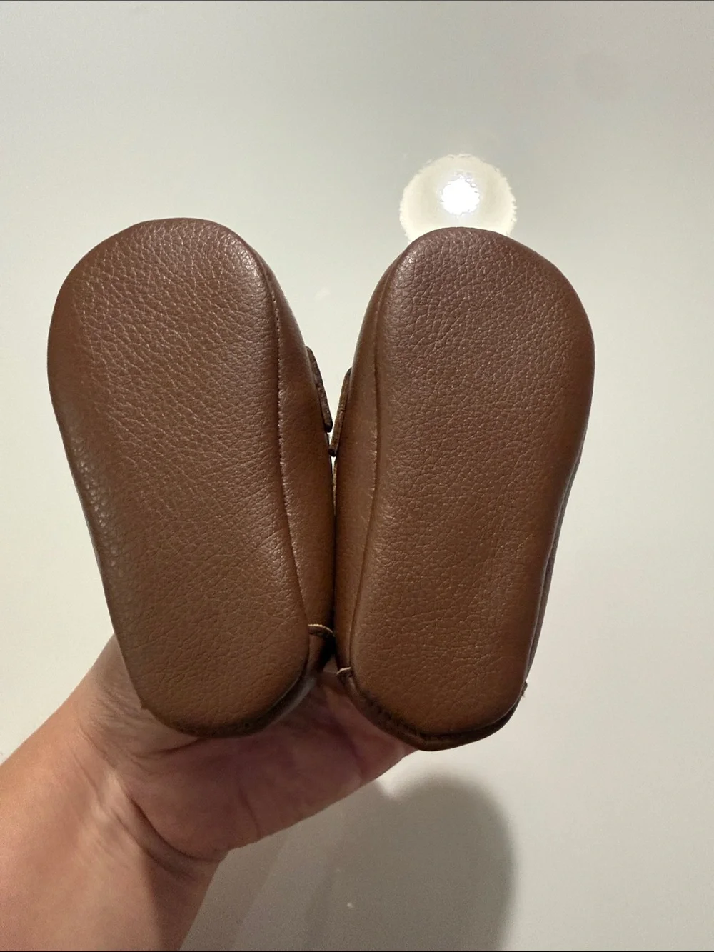 Janie and Jack leather baby Penny Loafer size 3-6 months in color brown